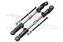 Two GPM Racing black aluminium adjustable camber links with silver turnbuckles, mounting screws, and nuts, displayed on a white background.