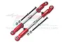 Two red GPM Racing adjustable aluminium camber links with screws and nuts on a white background.