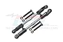 Two black GPM Racing adjustable aluminium camber links with silver metal rods, mounting screws, and nuts on a white background.