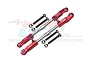 Two red aluminium adjustable camber links with silver rods, mounting screws, and nuts, displayed against a GPM Racing logo background.