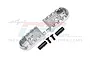 A pair of silver GPM Racing aluminium foot pegs for RC motorcycles, including two black mounting pins and two flat-head screws.