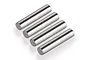 Four identical Tamiya 3x14mm metal differential shafts arranged in a parallel row on a white background.