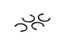 Four black metal C-clips arranged on a plain white background.