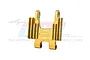 A gold anodized aluminium RC car part, specifically a faucet seat support, featuring machined cooling fins and GPM branding.