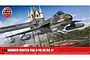 Airfix 1/48 scale Hawker Hunter model kit box art featuring the aircraft flying over Tower Bridge in London.