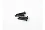 Four black HPI Racing shoulder screws with coarse threads arranged on a plain white background.