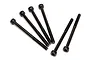 A set of six black HPI Racing 3x42mm cap head screws arranged on a white background.