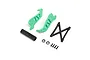 Losi green wheelie bar set components including two green plastic side plates, a black frame, a black tube, two ball bearings, and four small screws.