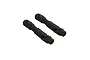 Two black ARRMA front CVD slider driveshafts for RC vehicles, shown from an isometric angle against a white background.
