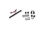 Pro-Line 4-inch ultra-slim straight LED light bar kit including mounting brackets, screws, washers, and nuts on a white background.