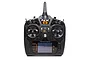 Spektrum NX8 8-channel RC transmitter in black with orange accents, featuring a central LCD screen and dual control sticks.