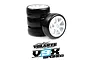 Volante 1/10 V9X Evolution 32R Premium Rubber Tyre on White Spoked Rims - Glued Wheels 4Pcs V9XE-PG32RSP