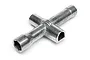 A silver HPI Racing small cross wrench tool for RC cars on a white background.