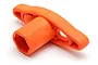 An orange plastic 24mm hex wheel wrench socket tool for RC cars on a white background.