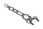 A silver HPI Racing multi-tool for RC vehicles, featuring various hex and open-ended wrench sizes stamped onto the metal surface.