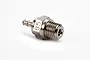 A studio shot of an HPI B5 glow plug for RC engines, showing the threaded body and electrical terminal.