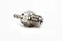 A silver-coloured HPI B6 glow plug for RC nitro engines, shown against a plain white background.