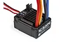 HPI Racing SC-3SWP2 waterproof brushed electronic speed controller for RC cars, featuring a black heatsink and thick red, orange, black, and blue wires.