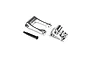 Losi silver aluminium knuckle and pull rod components for RC motorcycle on a white background.