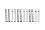 A set of twelve RC motorcycle front fork springs arranged in a row against a white background, featuring varying wire thicknesses and color-coded markings.