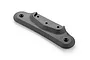 A grey composite RC car bumper part by XRAY, viewed from a high angle against a white background.