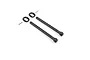 XRAY 6mm front body mount set including two plastic posts, two plastic mounts, and two metal pins on a white background.