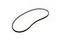 A black toothed RC drive belt for XRAY vehicles, shown in a studio setting against a white background.