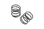 Two black progressive RC suspension springs from XRAY, shown on a white background.