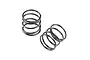 Two black XRAY XLP shock springs for RC cars, each marked with 2.6, isolated on a white background.