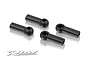 Four black composite RC ball joints arranged on a white background with the XRAY logo in the corner.