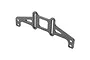 A flat, carbon fibre rear wing mount for an RC car, featuring a woven pattern and multiple adjustment slots, isolated on a white background.