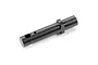 A black anodized aluminium differential shaft for XRAY RC cars, featuring a cylindrical body with a hexagonal collar and cross-drilled holes.