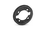 A black XRAY composite 80T spur gear for RC cars, featuring a central mounting pattern and the number 80 embossed on the face.