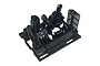 A black plastic sprue containing various 1/10 scale RC car muffler and exhaust components for a Pandora RC RWB Rotana model.
