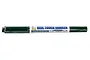 A Mr. Hobby Real Touch Gundam Marker in Green 1, featuring a dark green body and white label with Japanese text and branding.