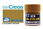 A bottle of Mr. Color Sandy Brown paint, SKU C19, showing the brand logo and color swatch.