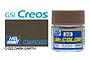 A 10ml jar of Mr. Color Dark Earth semi-gloss acrylic paint by GSI Creos, showing the product label and a color swatch.