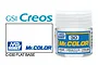 A 10ml glass jar of Mr. Hobby Mr. Color Flat Base paint additive, featuring a blue label with white text and a white screw-top lid.