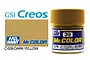 A bottle of Mr. Hobby Mr. Color Dark Yellow (Sandy Yellow) flat acrylic paint, showing the product label and a color swatch.