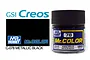 A 10ml jar of Mr. Color Metallic Black paint by GSI Creos, featuring a black cap and a blue and yellow label with the number 78.