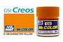 A 10ml jar of Mr. Color Character Yellow semi-gloss acrylic paint by Mr. Hobby, shown next to a color swatch and brand logos.