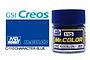 A 10ml jar of Mr. Color Character Blue semi-gloss acrylic paint by Mr. Hobby, featuring a blue cap and a label with the number 110.