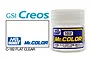 A 10ml glass jar of Mr. Hobby Mr. Color C-182 Flat Clear acrylic paint, shown with brand logos and product text on a white background.