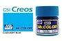 A 10ml jar of Mr. Color Light Blue gloss acrylic paint by Mr. Hobby, featuring a blue cap and a label with the number 323.