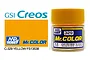A 10ml jar of Mr. Color Yellow FS13538 gloss paint by Mr. Hobby, shown next to a color swatch and branding.