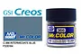 A 10ml jar of Mr. Color Intermediate Blue FS35164 acrylic paint by Mr. Hobby, shown next to a color swatch and branding.