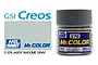 A bottle of Mr. Color JASDF Radome Gray acrylic paint, SKU C376, shown next to a color swatch and branding logos.