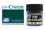 A bottle of Mr. Color Dark Green (Kawanishi) model paint, SKU C383, shown next to a color swatch and branding.