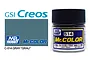 A 10ml jar of Mr. Color C-514 Gray Grau paint by Mr. Hobby, featuring a blue label with white and yellow text on a white background.