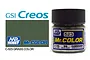 A 10ml jar of Mr. Color Grass paint, model C-523, featuring a dark green swatch and the Mr. Hobby logo on a white background.